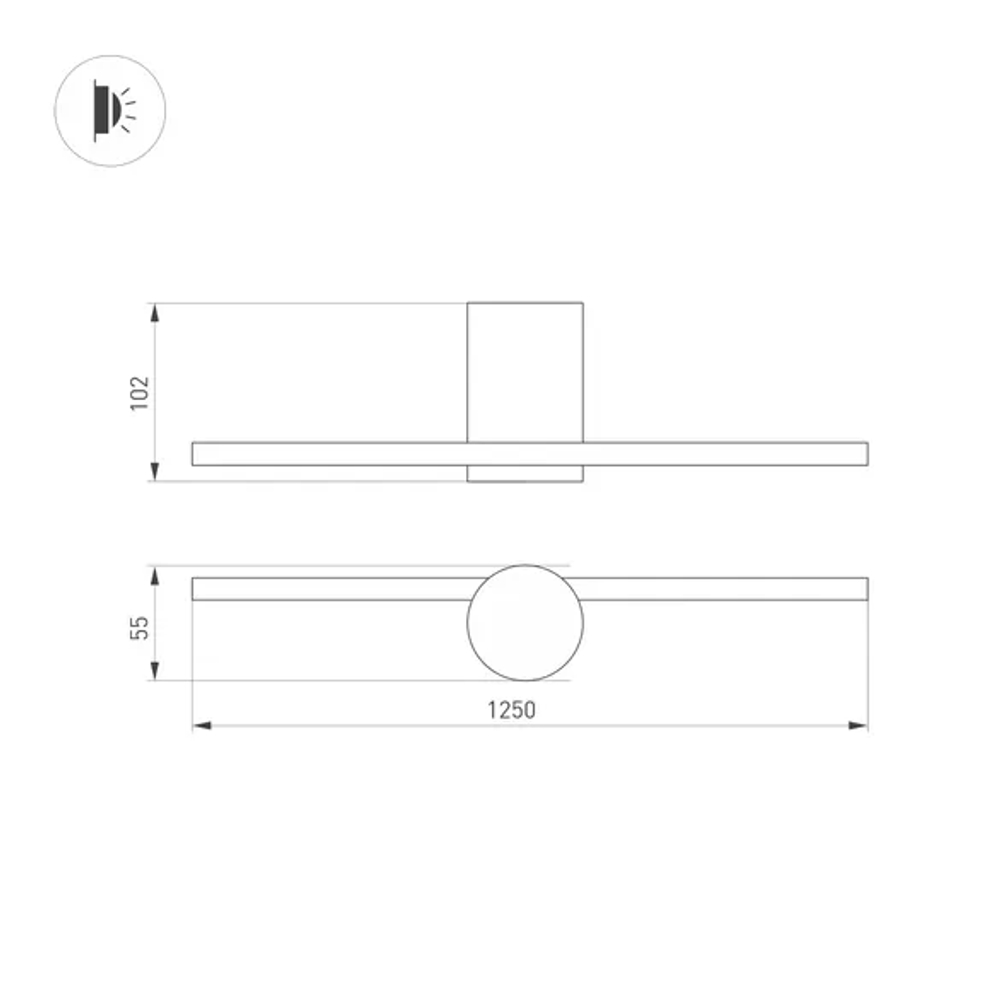 Светильник SP-VINCI-M-S1200x55-12W Day4000 (BK, 110 deg, 230V) (Arlight, IP20 Металл, 3 года) 036930