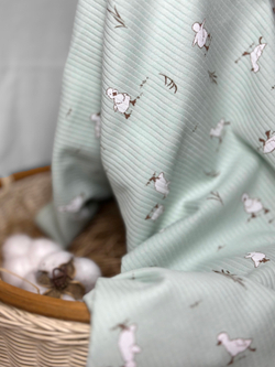 Пелёнка Утята Рубчик Нефрит 85*130 RinaAmari