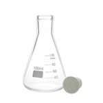 Колба коническая, 100 мл, узкое горло, с резиновой пробкой