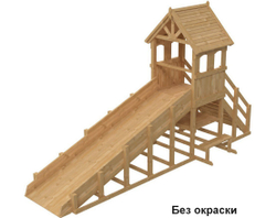 Зимняя деревянная заливная горка Теремок 1 (скат 4.23 м)