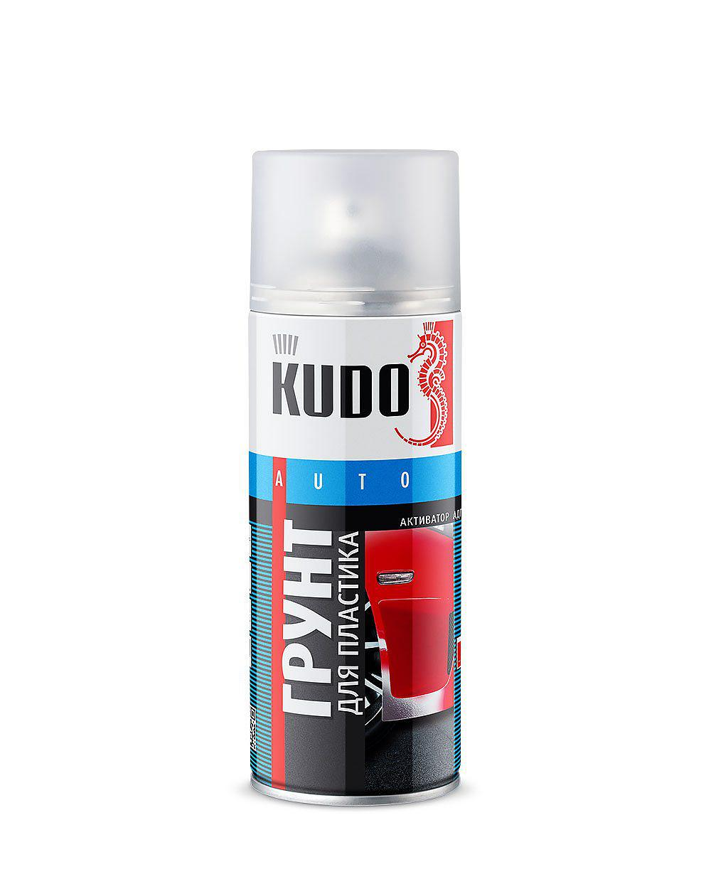 Грунт для пластика Kudo, прозрачный, аэрозоль, 520 мл