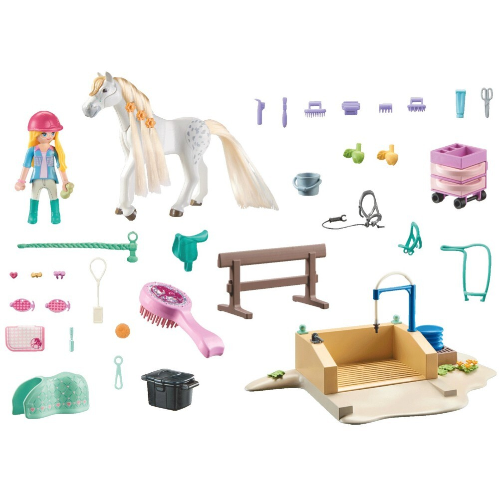Playmobil - Лошади водопада Изабелла и кобыла-Львица с мойкой для лошадей 71354 / артикул   71354  / GTIN 4008789713544