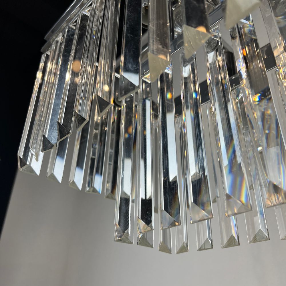 Подвесная Люстра Rh 1920S Odeon Clear Glass Fringe Chrome By Imperiumloft