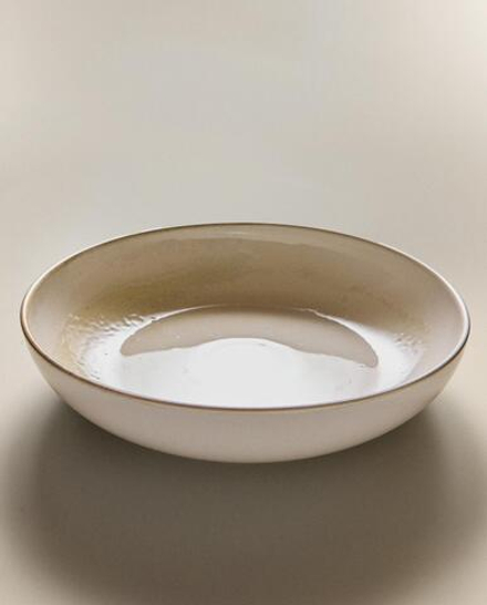 Zara Home блюдо сервировочное из каменной керамики, цвет бежевый, 31 см