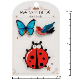 MR- 91 Н-р брошей с цанговым зажимом бабочка «Покорители неба» Mark Rita