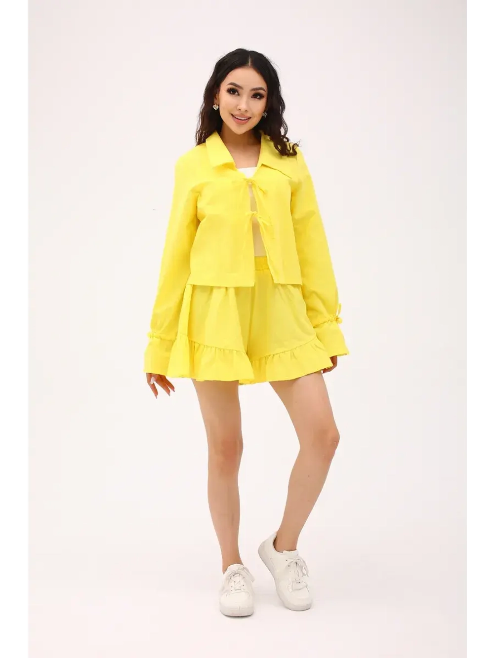 Костюм летний двойка с шортами и рубашкой