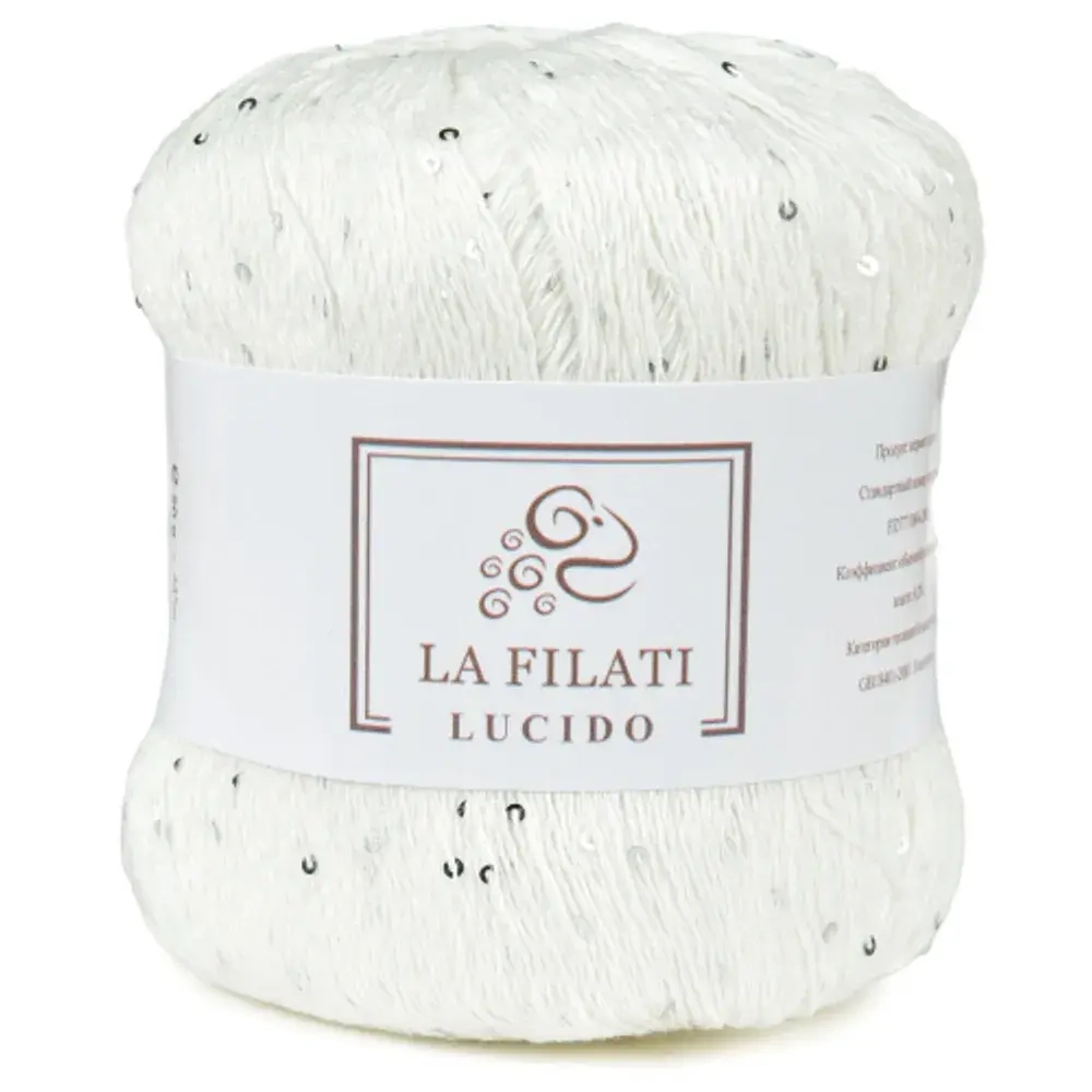 Пряжа Lucido, 100г, 445м, 90%хлопок, 10%микропайетки, (цена за 1 шт)