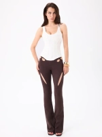 BROWN CUTOUT TROUSERS