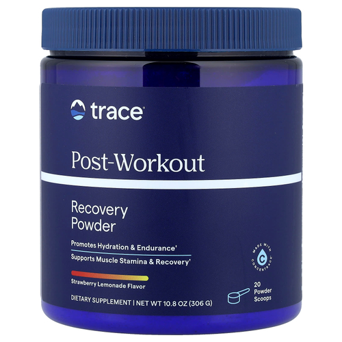 Trace, после тренировки, восстанавливающий порошок, со вкусом клубничного лимонада, 306 г (10,8 унции)