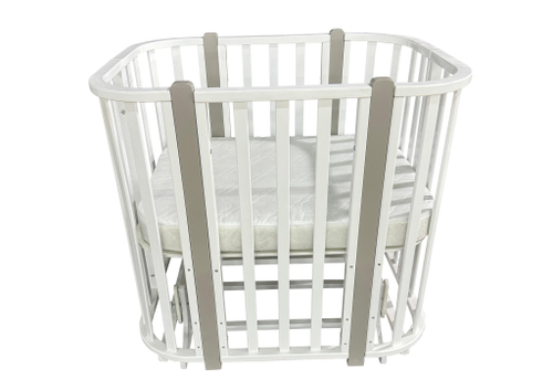 Детская кроватка ELIT (поперечный маятник/ белый/серый)