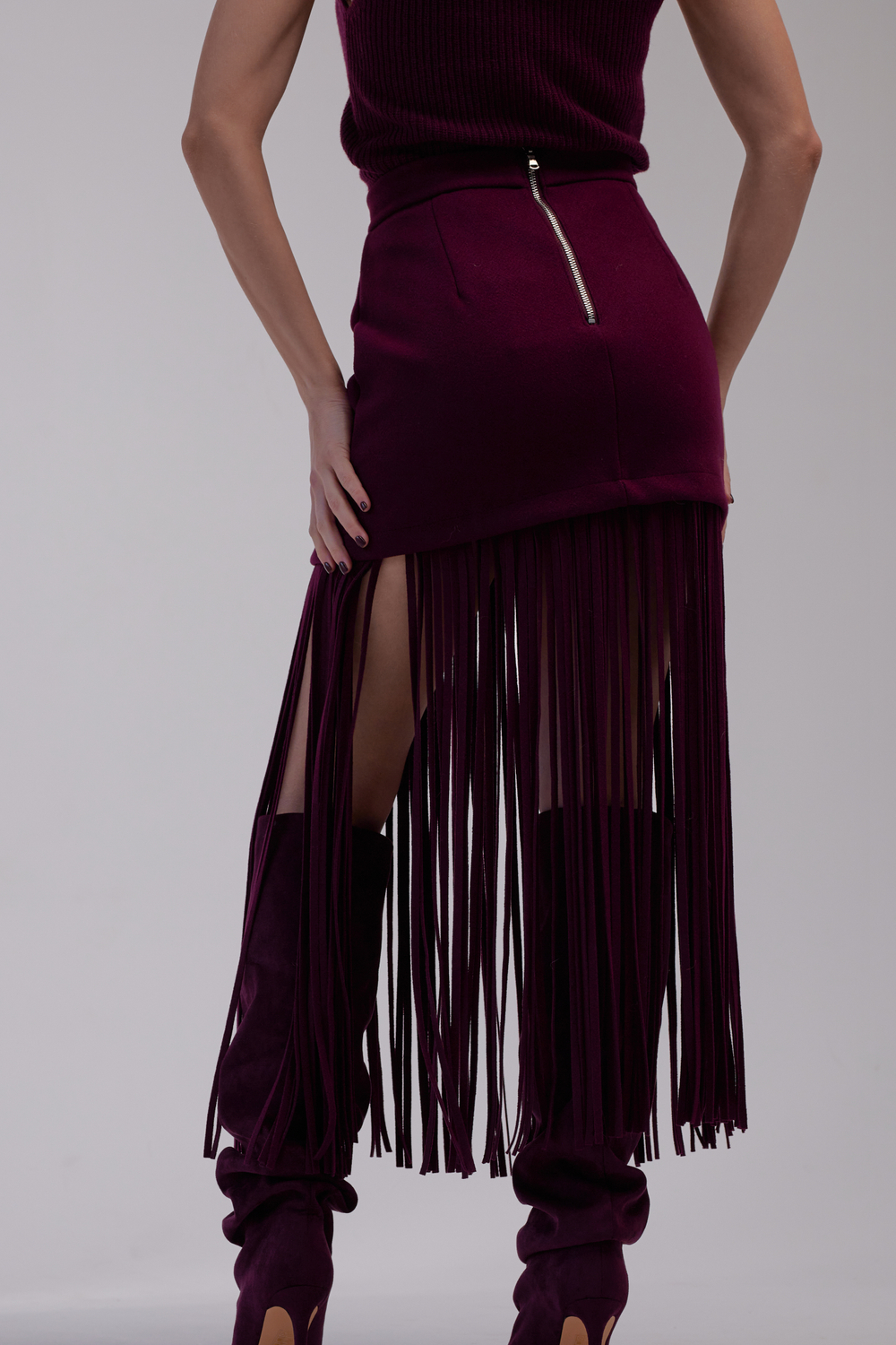 Юбка с бахромой