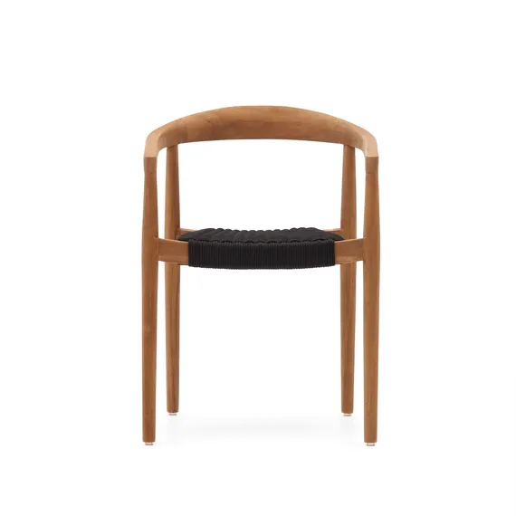 Ydalia Садовый стул из натурального тика и черной веревки