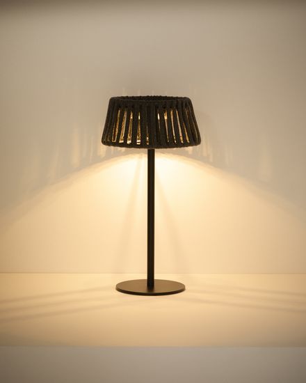 Уличная настольная лампа Aldet на солнечных батареях черная