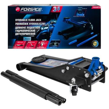 Домкрат подкатной гидравлический двухпоршневой 3.5т