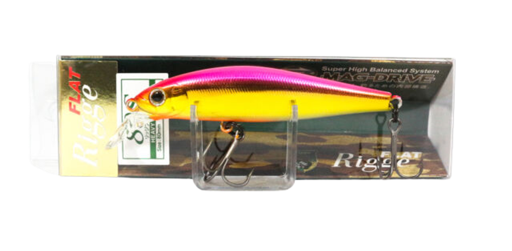 Воблер ZipBaits Rigge Flat 80S 218 Gold Pink