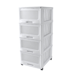 Комод 4 ящика "Клиер" 400*500*985 на колесиках, цвет белый