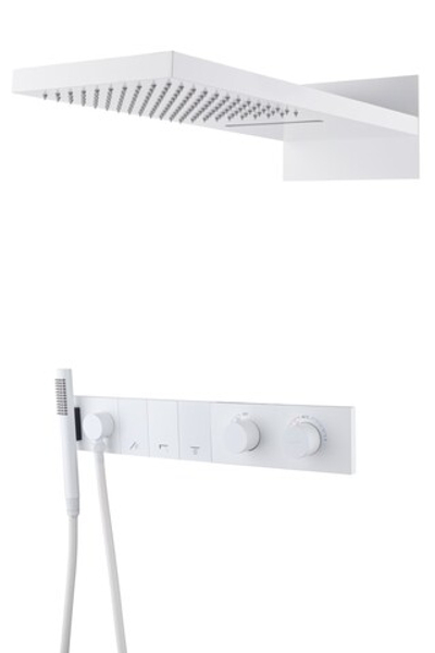 Встроенная душевая система ZODIAC с термостатом, трехпозиционная Matt White