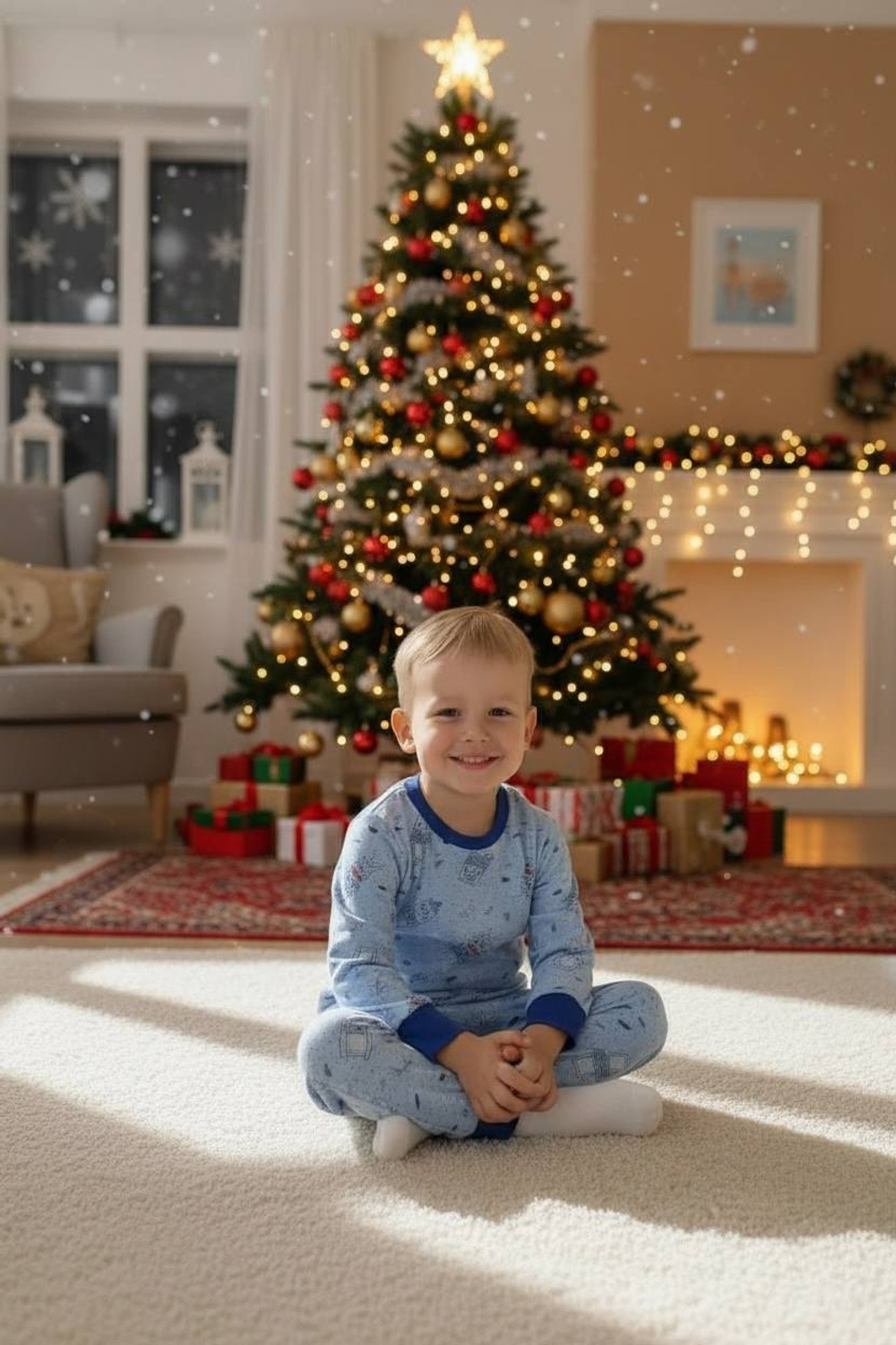 Пижама детская 100% хлопок голубая