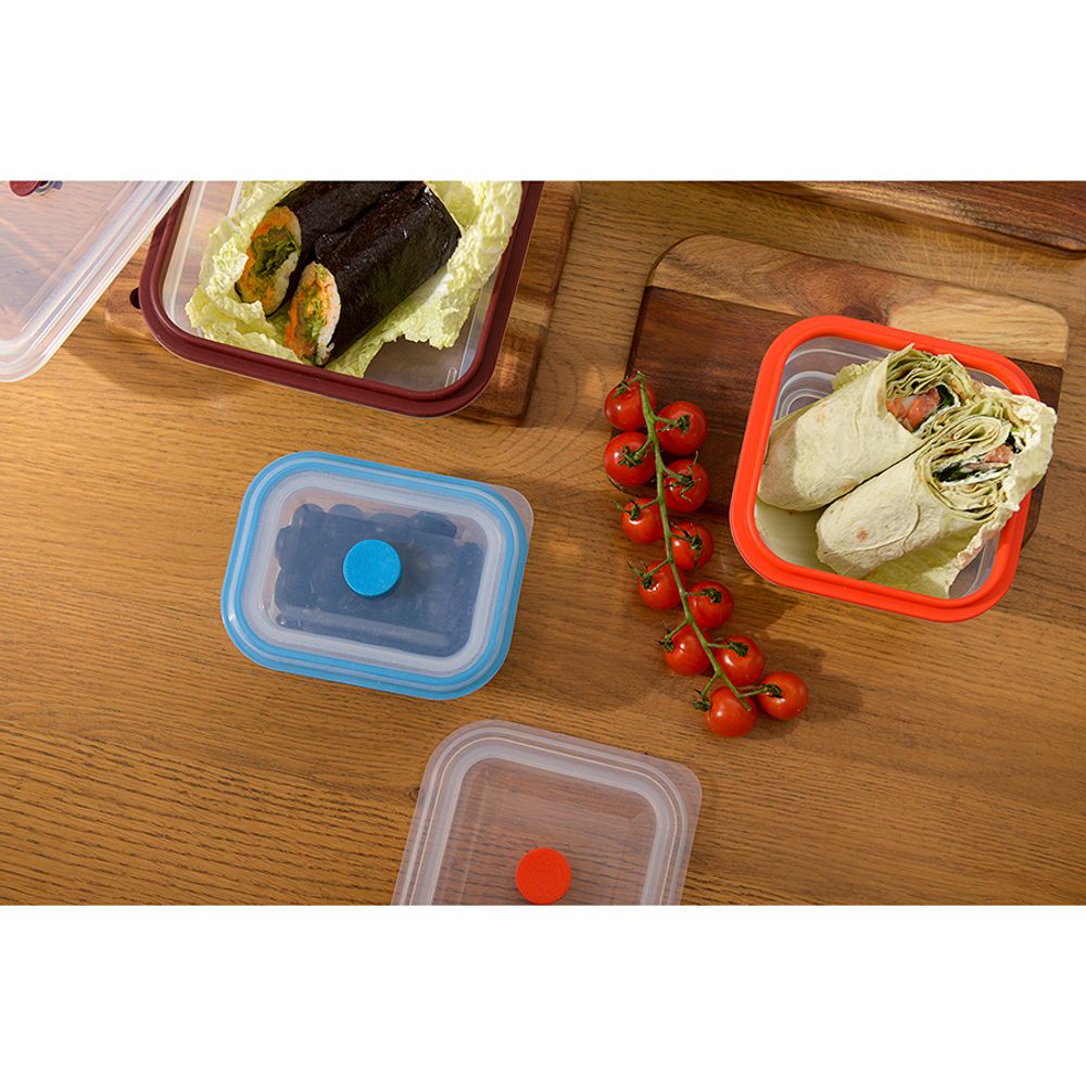 Контейнер для переноски и хранения силиконовый прямоугольный складной Silikobox, 400 мл, синий