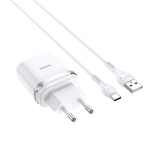 Сетевое зарядное устройство HOCO C12Q Smart, QC 3.0 кабель Type-C, 012994 Белый