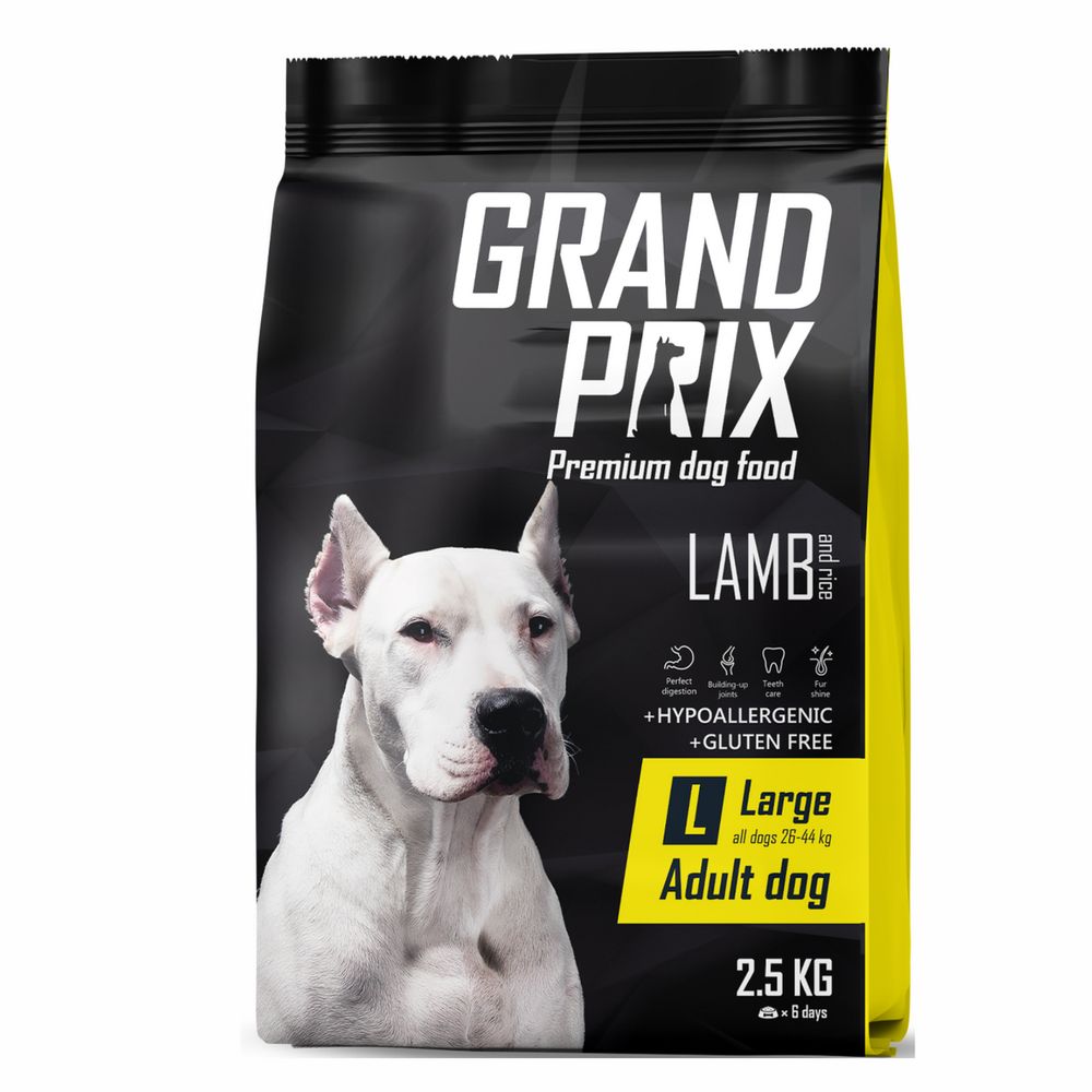 Сухой корм Grand Prix Large Adult для взрослых собак крупных пород с ягненком 2,5 кг