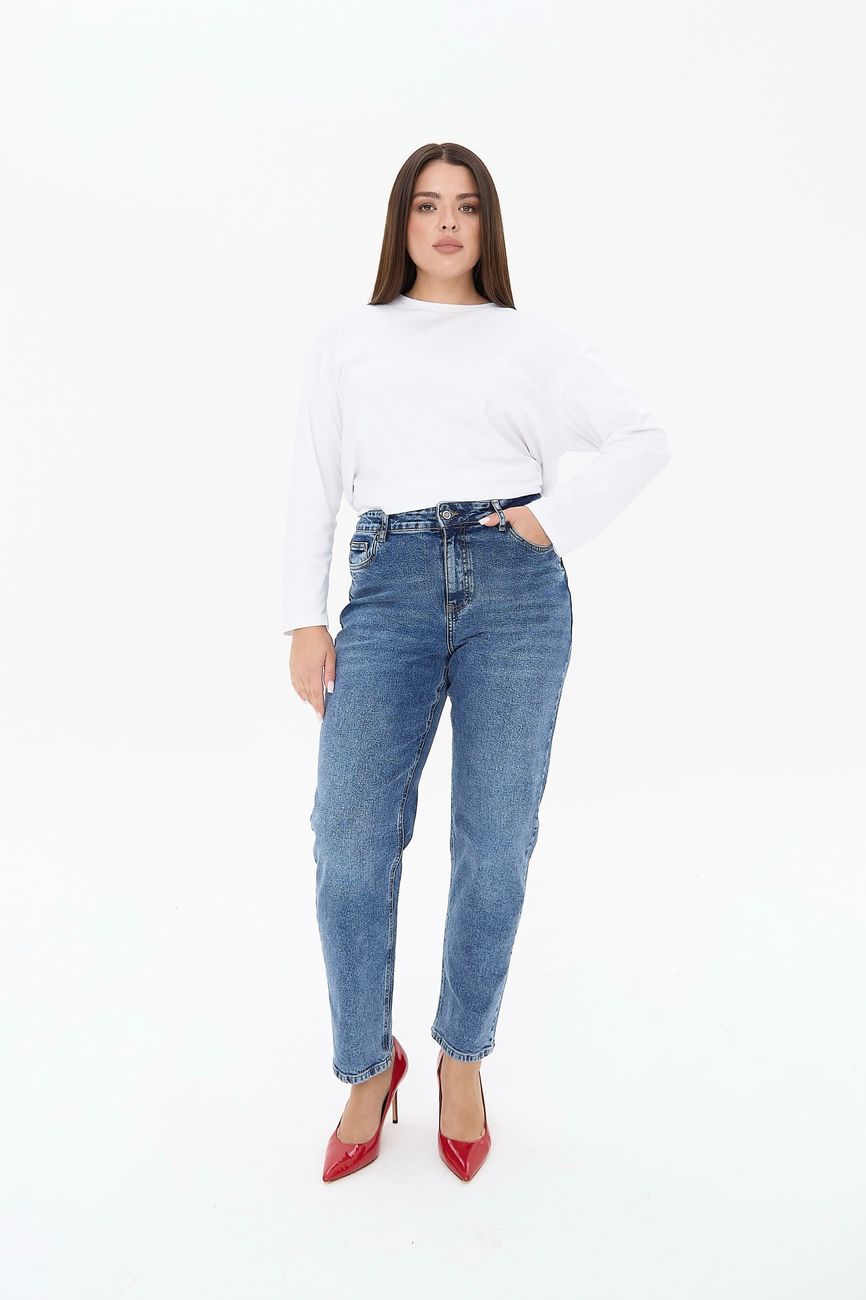 Джинсы Mom fit, синий