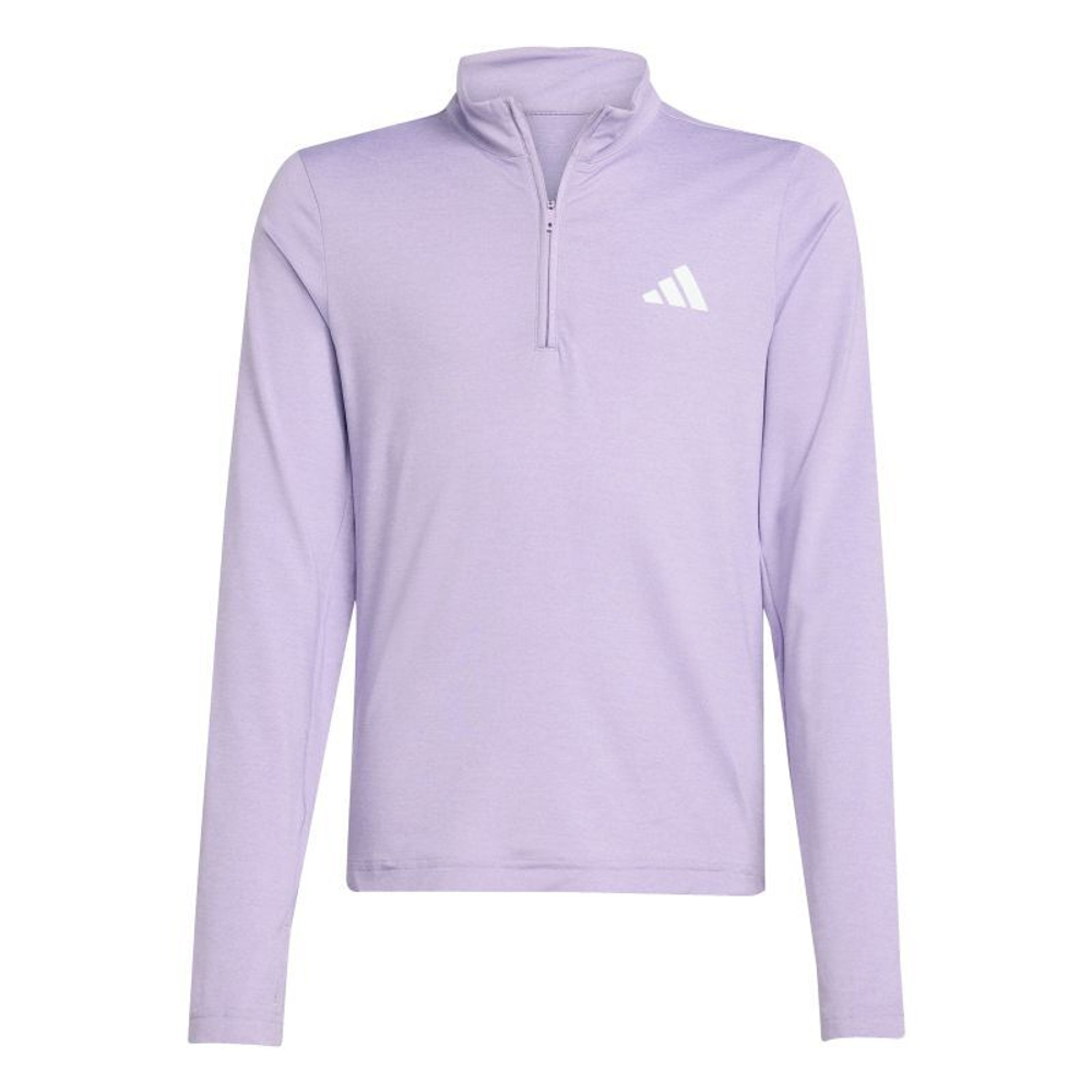 Футболка для девочки Adidas Girls Training Zip Longsleeve - white/powdered plum