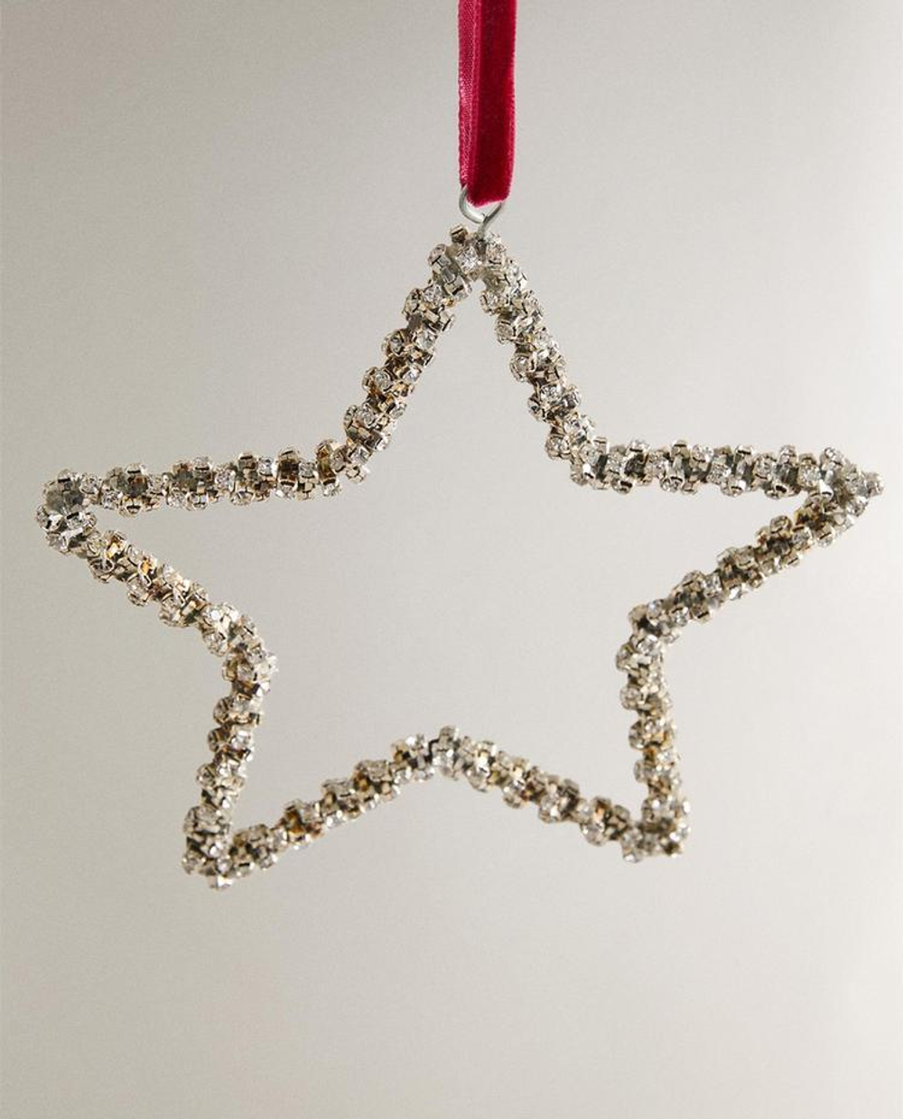 ZARA HOME ЕЛОЧНОЕ УКРАШЕНИЕ «ЗВЕЗДА» С РЕЛЬЕФНЫМ УЗОРОМ, СЕРЕБРЯНЫЙ