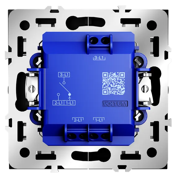 Выключатель встраиваемый VOLTUM S70 для жалюзи 10А, (черный матовый) vls020708