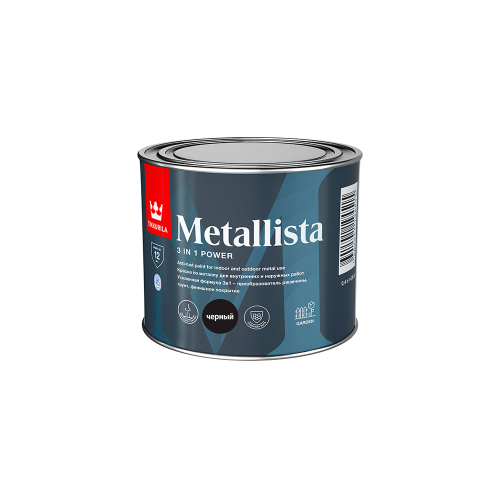 ТИККУРИЛА METALLISTA Краска по ржавчине черный глянцевый 0,4л