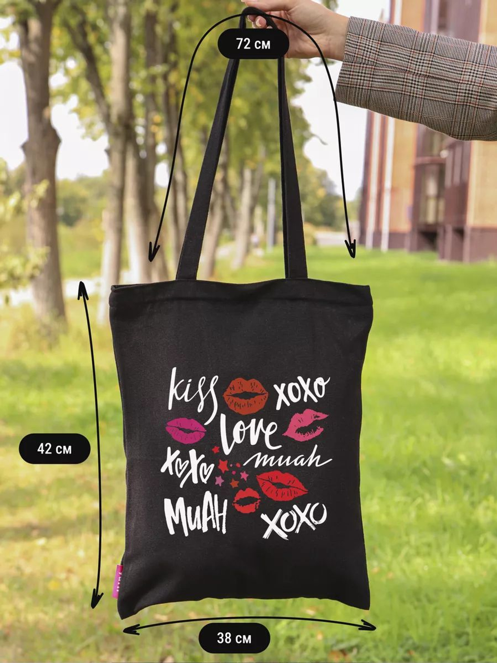 Сумка шоппер женская аниме тканевая через плечо с принтом