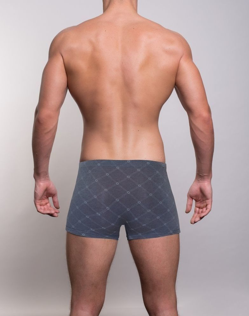 Мужские трусы-боксеры с узором в виде крупной сетки (Размер: XXXL) (Цвет: черный)