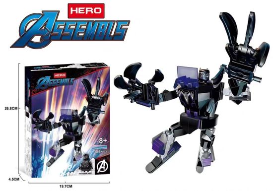 Конструктор Супер герои Марвел "  Робот Чёрная Пантера " , 124 дет.