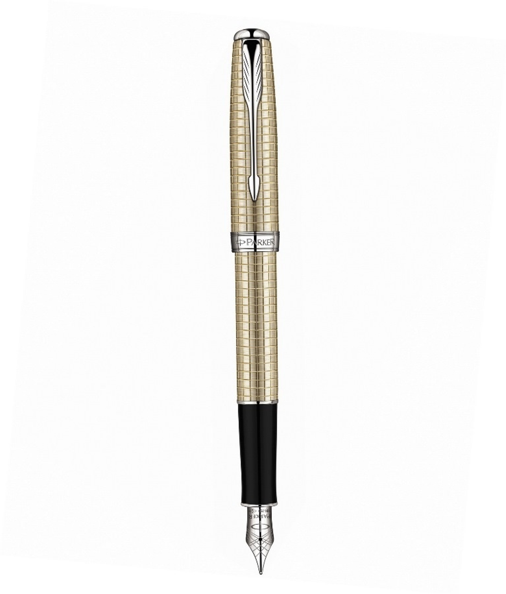 Перьевая ручка Parker Sonnet`10  Cisele Decal,  F535 (серебро 925 пробы) цвет: Silver CT, перо: Fblk, 18К