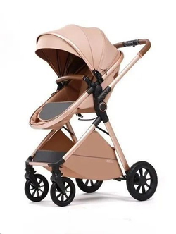Коляска-трансформер 2в1 Luxmom V2 (V8+C), коричневый цвет
