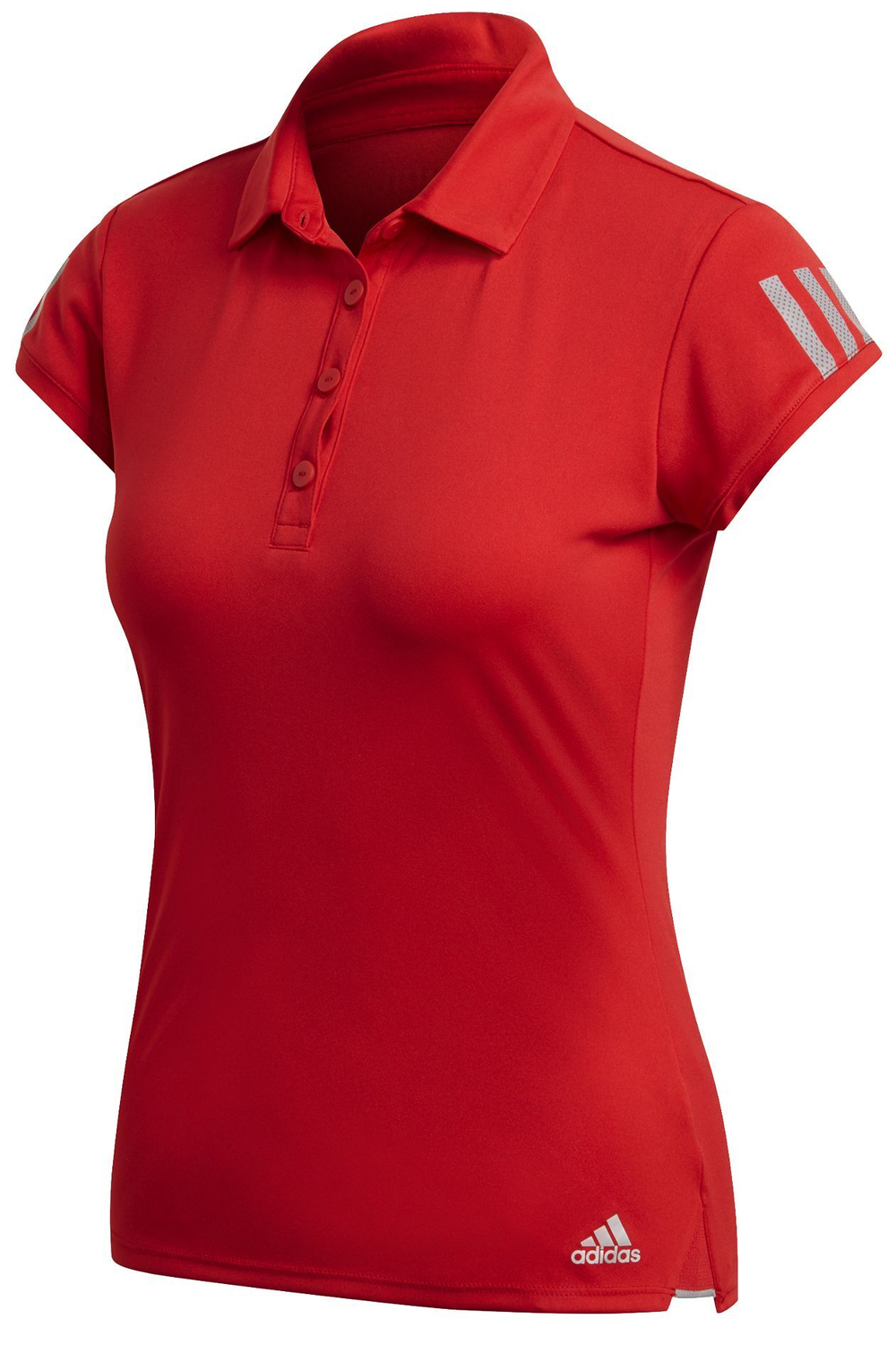 Женское поло Adidas W Club 3 Stripes Polo - scarlet