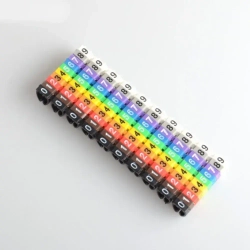 Маркеры кабельные, клипса с маркировкой от 0 до 9, для кабеля 4 - 6 мм, набор 100шт.