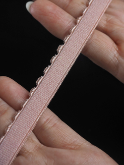 Резинка отделочная пудровая ажурная ширина 10 мм с учетом фестона