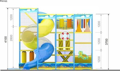 Детский игровой лабиринт «Семь морей» 19 м² (5,6*3,7*4.1 м)