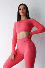 Женский комплект  Gantelka Infinity рашгард + лосины розовый