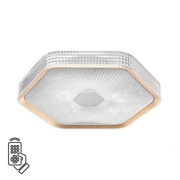 Потолочный светильник с пультом ДУ 48Вт 3000-6000K 7746/48L прозрачный/золотой PIKO SPARKS Sonex