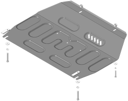 Защита картера двигателя, КПП. 2 мм, Сталь. для Hyundai Tucson 2004-2010, Motodor.70917
