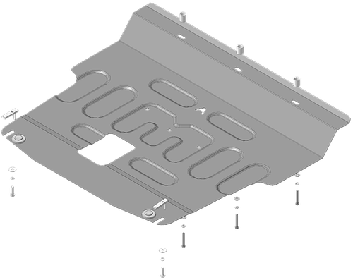 Стандартная защита Motodor картера Двигателя, КПП. 1,5 мм, Сталь. для KIA Sorento 2012-2020 арт.51001