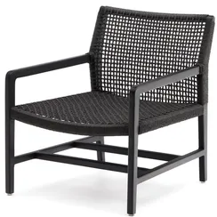 Кресло Sabolla из массива тика, черное