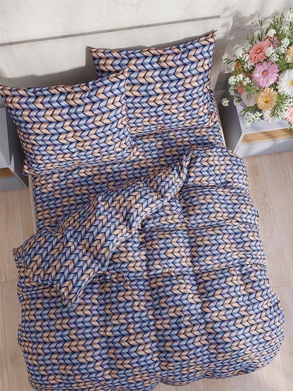 Наволочка комплект 2шт перкаль Сказка "Вязание" 50x70 см на молнии