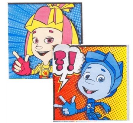 Салфетки "Комиксы Фиксики" 25 см