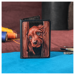 Кожаная обложка на паспорт «Барбос»