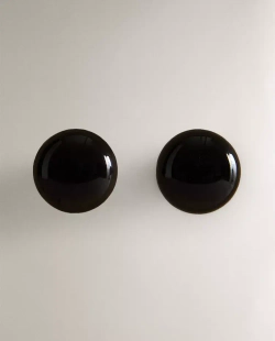 ZARA HOME БЛЕСТЯЩАЯ МЕБЕЛЬНАЯ РУЧКА ИЗ КЕРАМИКИ (НАБОР ИЗ 2 ШТ.), ЧЕРНЫЙ