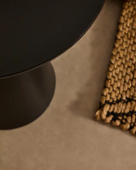 Приставной столик Wilshire Ø30х35 см из металла и стекла черный 