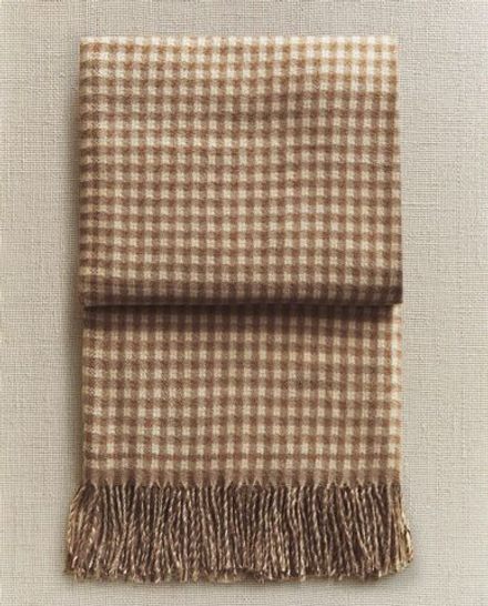 Zara Home - Клетчатый плед с бахромой, бежевый, 220x240 см